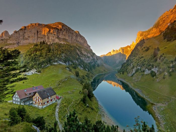 Village mountain swiss beautiful visit alps places nature peaceful landscape deep would live morning